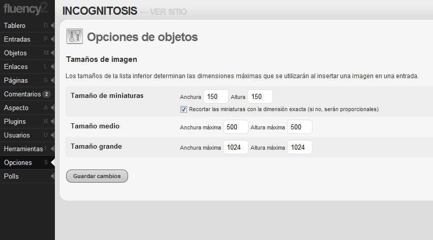Fluency 2, un dashboard diferente para WordPress 2.7
