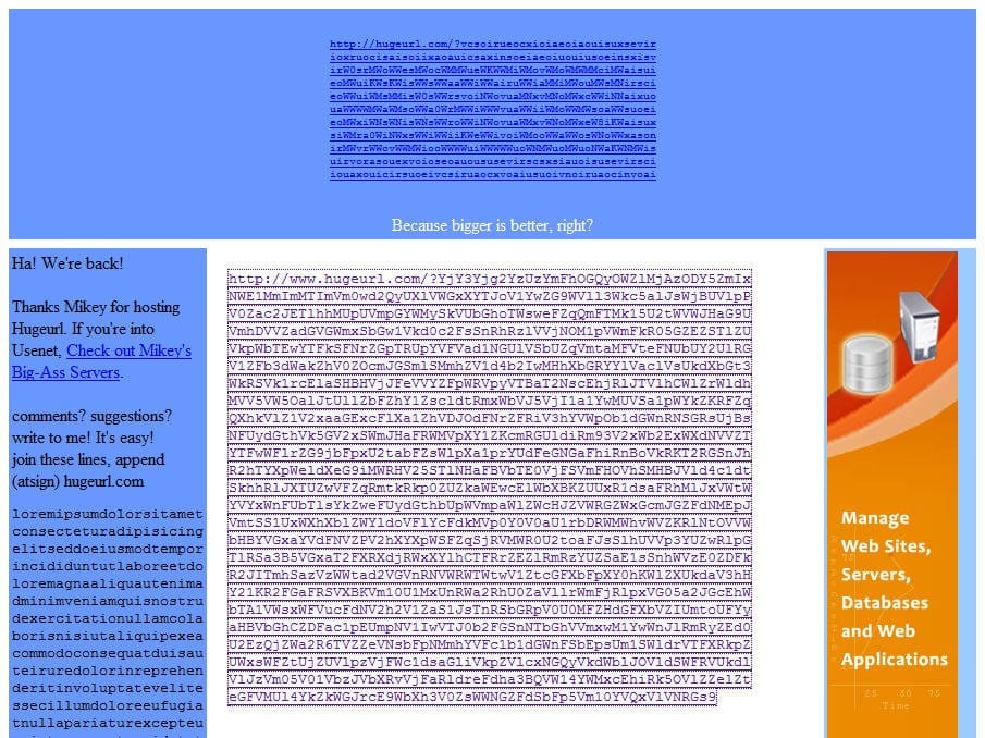 HugeURL, simpático antónimo de TinyURL