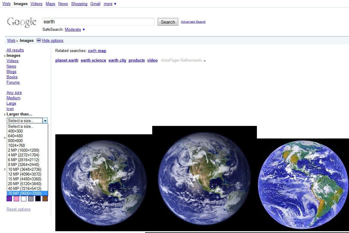 Truco: ripea imágenes gigantes de Google