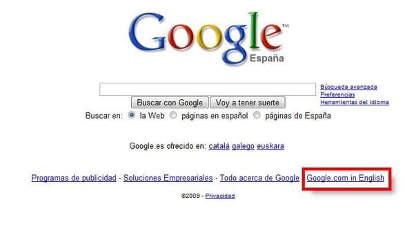 Si tecleo google.com, quiero ir allí, ¡no a google.es!