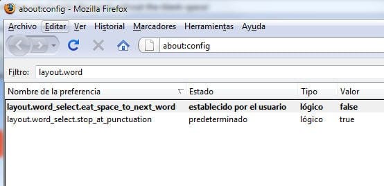 Truco: Firefox y su selección de palabras con doble clic