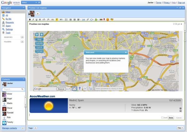 Primeras impresiones sobre Google Wave