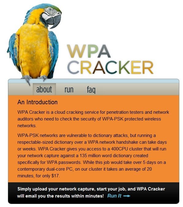 El crakeo de claves WPA como negocio