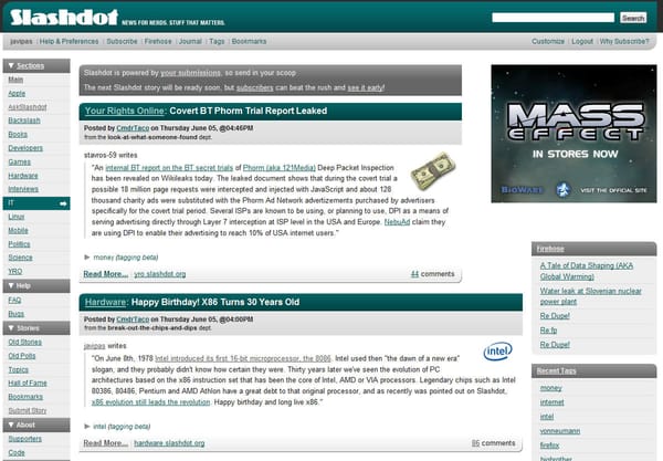 ¡Felicidades, x86! ¡Salgo en Slashdot!